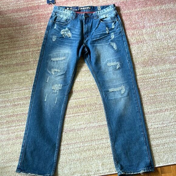 Jordan Craig slim straight cotton distressed jeans 32x32 NEW - Picture 1 of 11